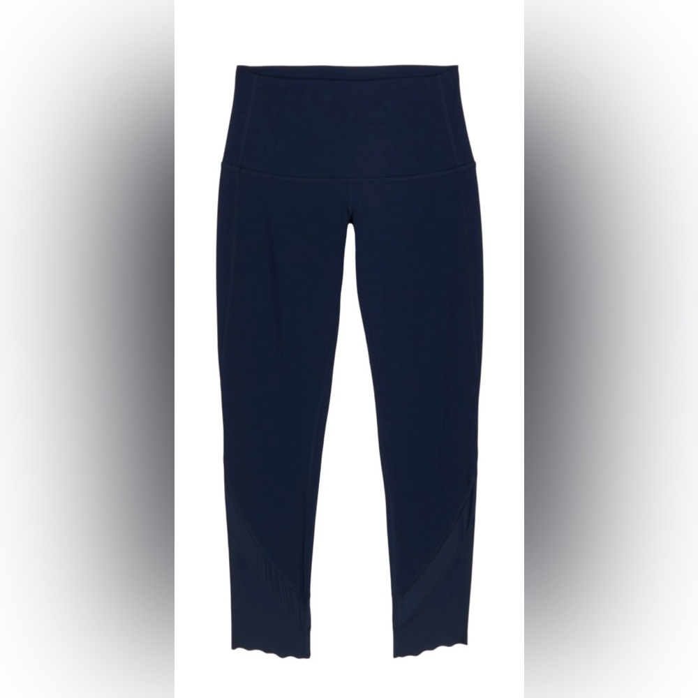 Lululemon Athletica Scalloped Hem High Rise Crop Legging Navy Size 8
